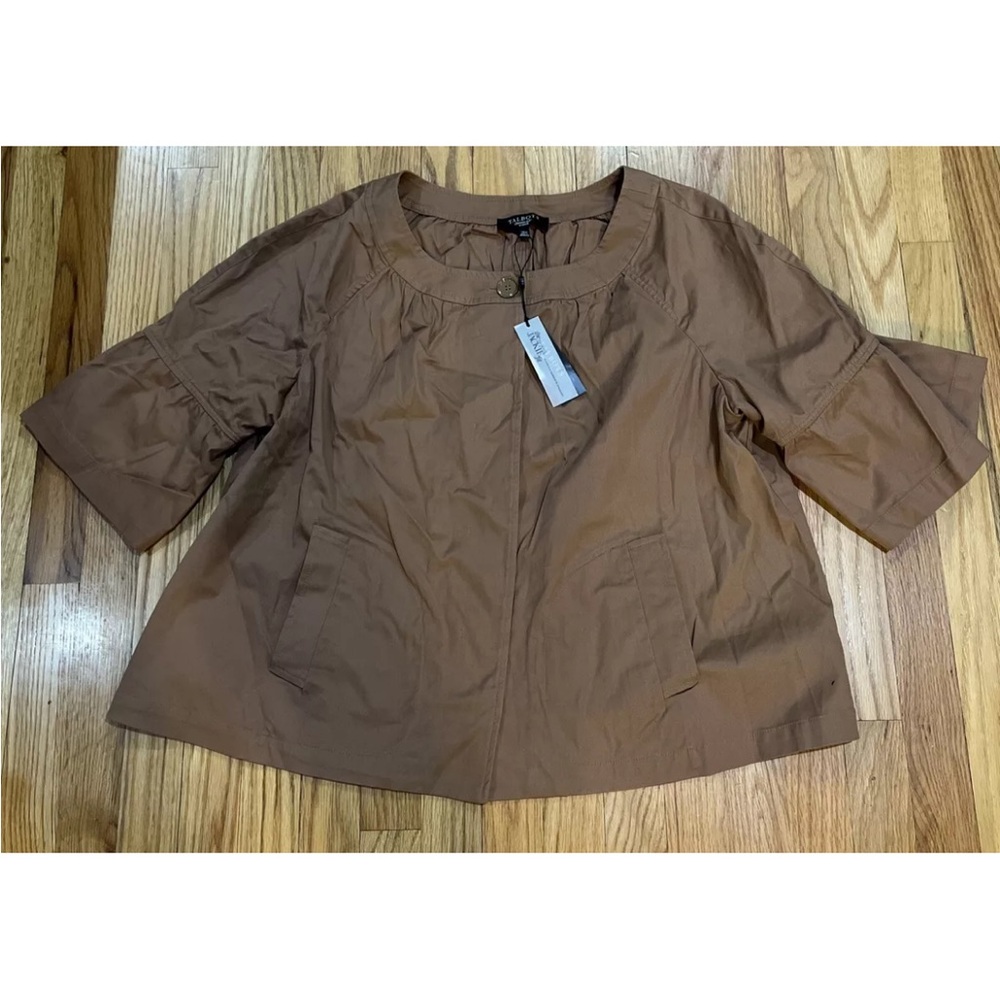 New With Tags Talbots Jackie Fit Brown Shirt Jacket 18W